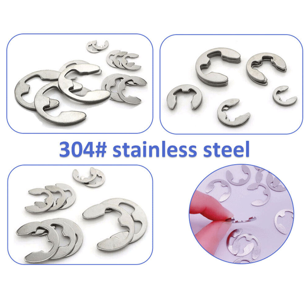 120Pcs E-Clips C Clips Stainle - Nuts Mix ulasan dan harga